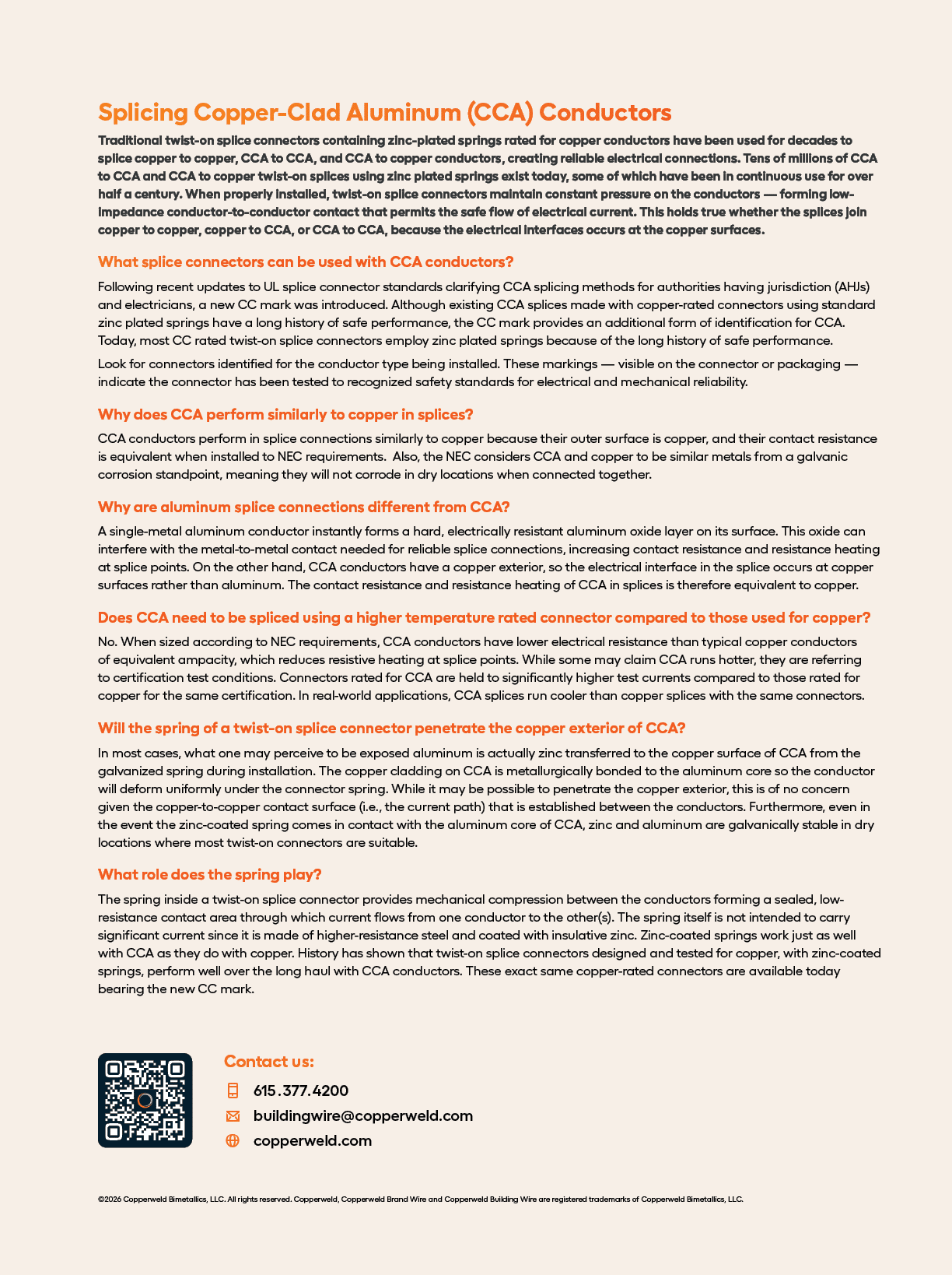 A page of text describing the use of copper and aluminum conductors. Description generated by AI