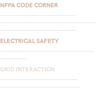 NFPA CODE CORNER When Buildings Push Back: Maintaining Safety When Electrical Systems Become the Source ELECTRICAL SA...