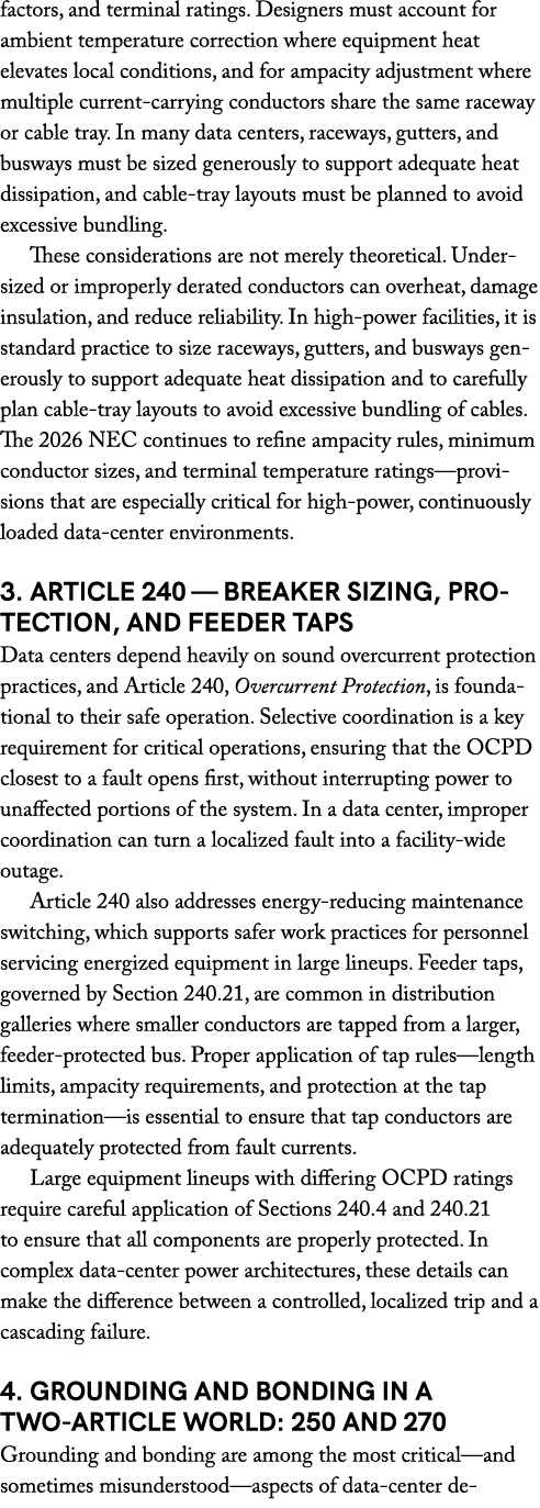 factors, and terminal ratings. Designers must account for ambient temperature correction where equipment heat elevate...