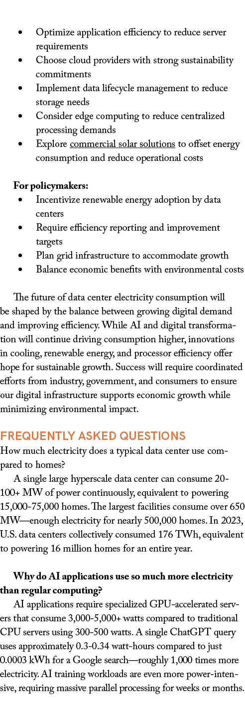 • Optimize application efficiency to reduce server requirements • Choose cloud providers with strong sustainability c...