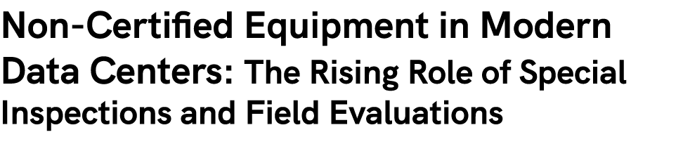 Non Certified Equipment in Modern Data Centers: The Rising Role of Special Inspections and Field Evaluations