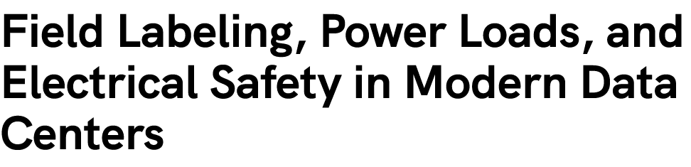 Field Labeling, Power Loads, and Electrical Safety in Modern Data Centers