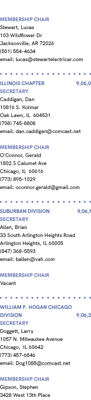 membership chair Stewart, Lucas 103 Wildflower Dr Jacksonville, AR 72026 (501) 554 4634 email: lucas@stewartelectrica...