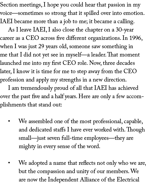 Section meetings, I hope you could hear that passion in my voice—sometimes so strong that it spilled over into emotio...