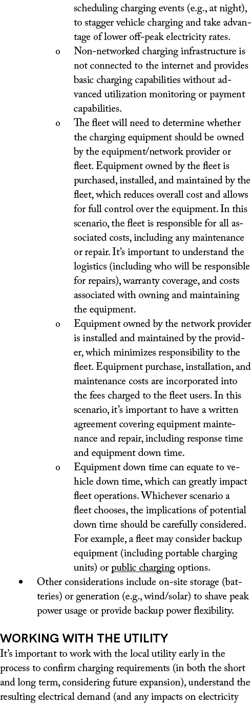 scheduling charging events (e.g., at night), to stagger vehicle charging and take advantage of lower off peak electri...