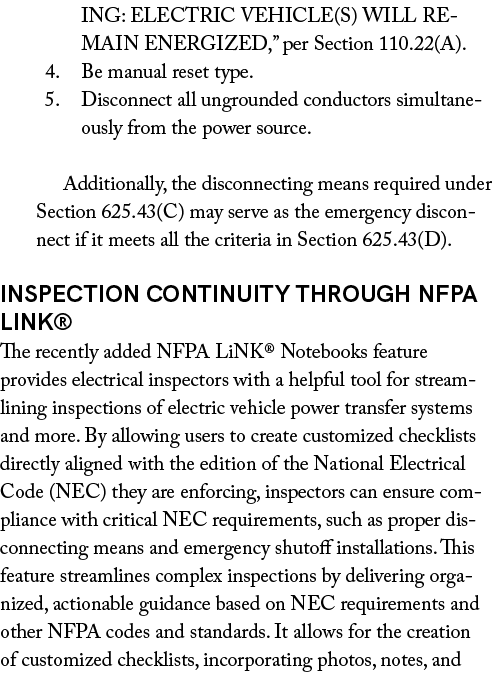 ING: ELECTRIC VEHICLE(S) WILL REMAIN ENERGIZED,” per Section 110.22(A). 4. Be manual reset type. 5. Disconnect all un...