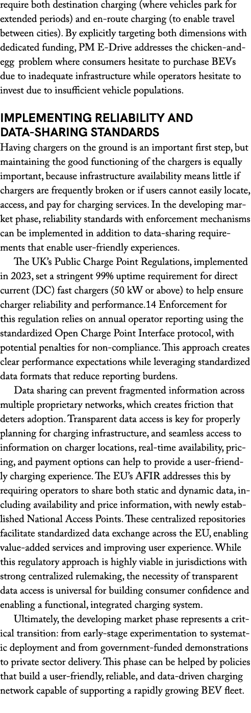 require both destination charging (where vehicles park for extended periods) and en route charging (to enable travel ...
