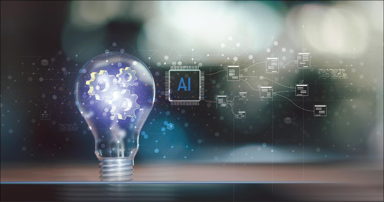 Artificial intelligence concept showing automation, data flow, smart processing, connected digital systems, representing machine learning innovation ,advanced technology future business transformation