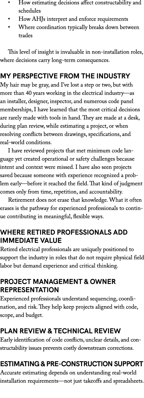 • How estimating decisions affect constructability and schedules • How AHJs interpret and enforce requirements • Wher...