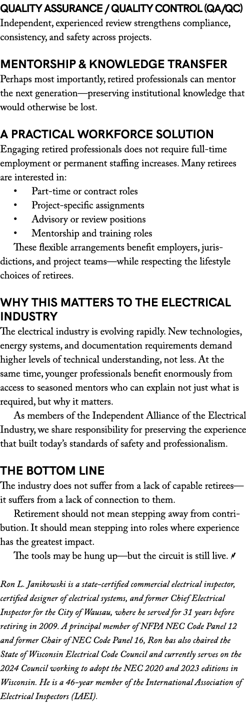 Quality Assurance / Quality Control (QA/QC) Independent, experienced review strengthens compliance, consistency, and ...