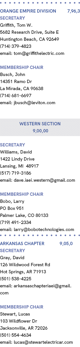  Orange EMPIRE division 7,96,3 Secretary Griffith, Tom W. 5682 Research Drive, Suite E Huntington Beach, CA 92649 (71...