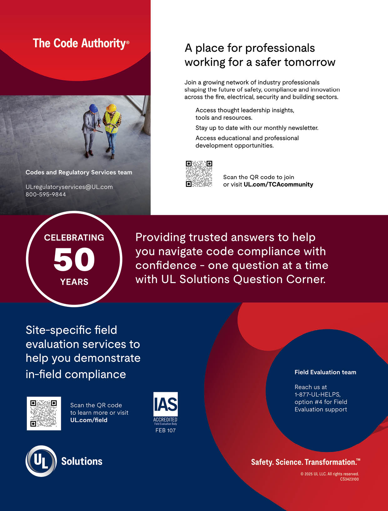 A brochure for the Code Authority, a place for professionals to work for a safer tomorrow. AI generated content